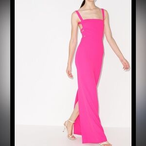 BNWT SOLACE London Crocket Strappy Maxi Dress in Magenta Pink Size small